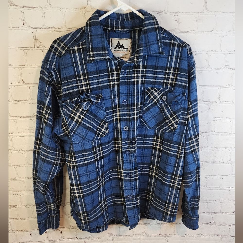 Men's Mountain Club flannel longsleeve shirt, size Large